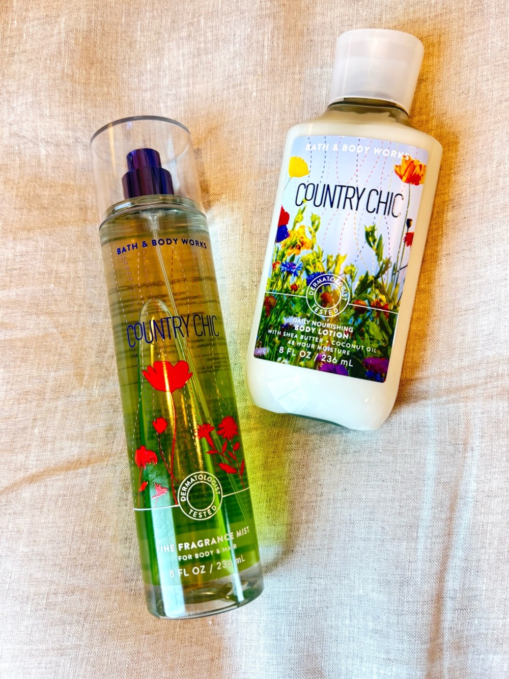 Bath & Body Works "Country Chic" 2pc Body Care Set: Body Lotion & Fragrance Mist